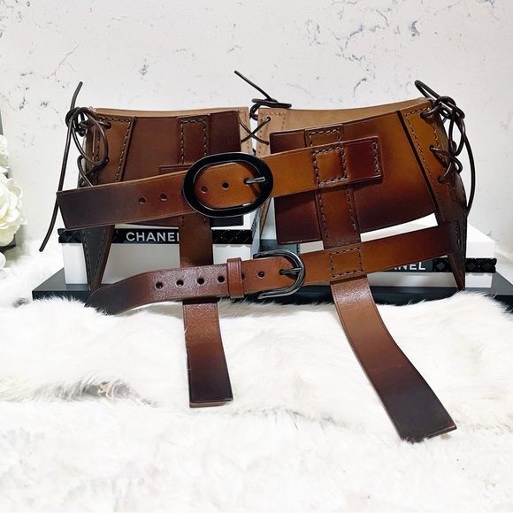 Authentic TOM FORD Rare RUNWAY Corset Strappy Brown Belt - Picture 10 of 14